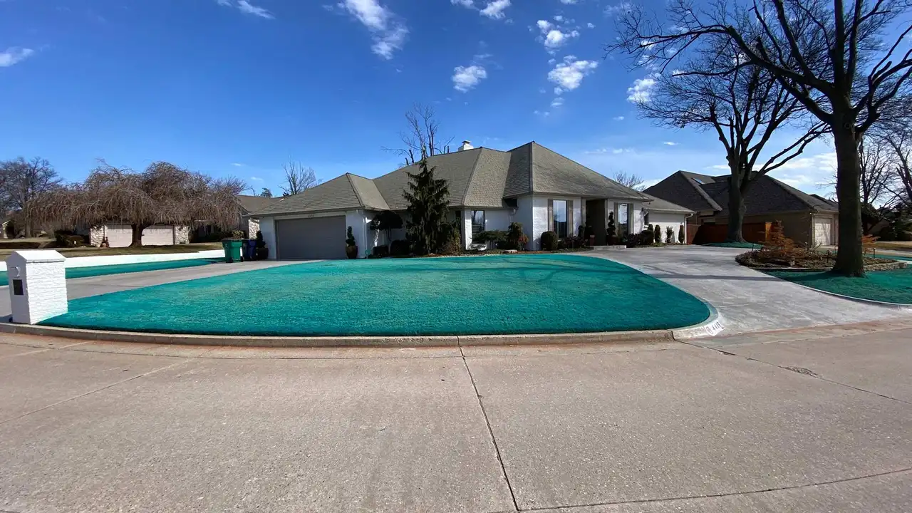 Pre-emergent herbicide applied throughout a lawn